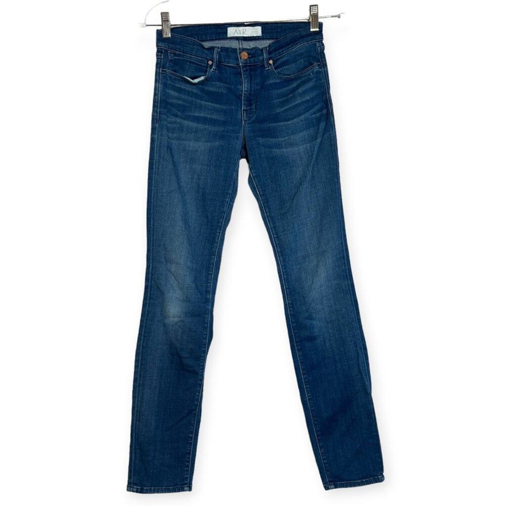 AYR Skinny Stretch Jeans SIZE 27x28 Blue Mid Rise Denim Well Worn
